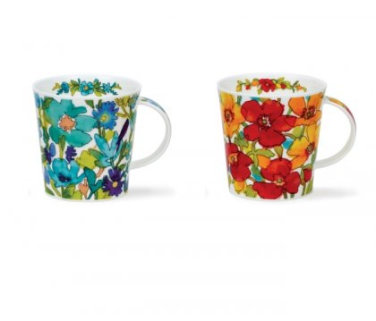 Dunoon Cairngorm Shape Fine Bone China Mug - Flower Shower