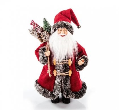 Premier Decorations 30cm Standing Santa with Sack