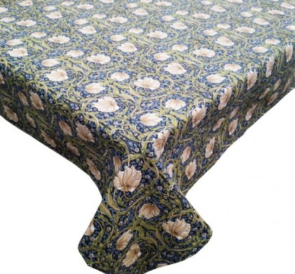 William Morris Charcoal Pimpernel Cotton Tablecloth - Oblong
