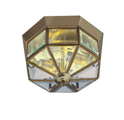 Searchlight Pisa III Flush Ant/Brass C/Fitting 23Cm