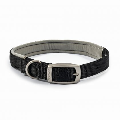 Ancol Padded Nylon Black Collar - 45cm/18