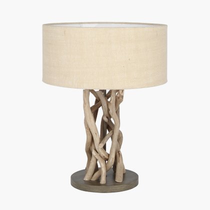 Pacific Lifestyle Derna Driftwood Table Lamp with Natural Jute Shade