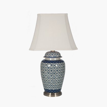 Pacific Lifestyle Chika Blue and White Ceramic Ginger Jar Table Lamp