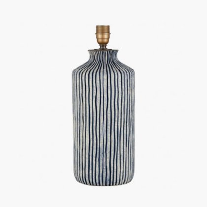 Pacific Lifestyle Bude Blue and White Stripe Stoneware Table Lamp Base