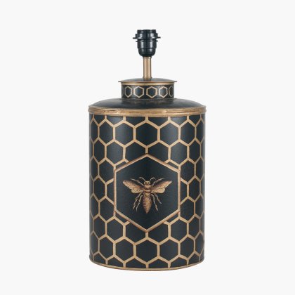 Pacific Lifestyle Black Honeycomb Hand Painted Metal Table Lamp Base