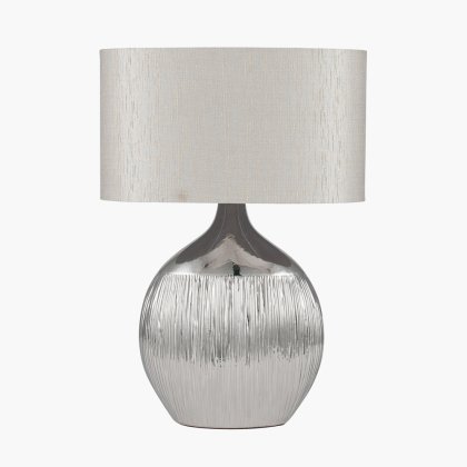 Pacific Lifestyle Gemini Etched Ceramic Table Lamp - Silver