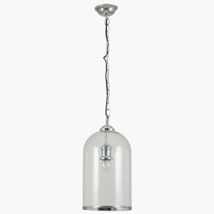 Pacific Lifestyle Cloche Clear Glass and Silver Pendant