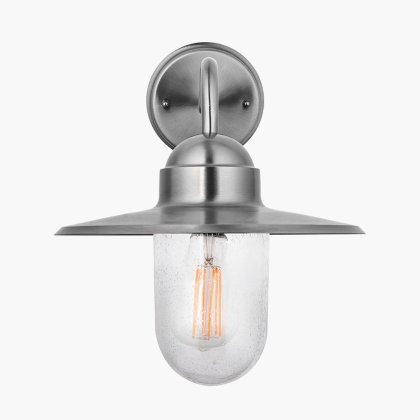 Pacific Lifestyle Lilium Metal and Glass Fisherman Wall Light - Brushed Steel