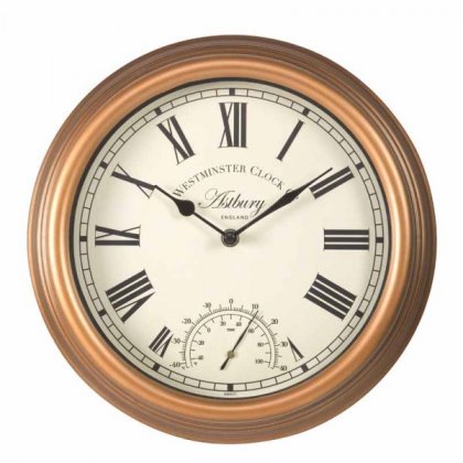 Outside In Astbury Wall Clock & Thermometer 12in