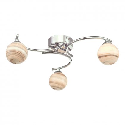 Atiya 3 Light Semi Flush Ceiling Light Polished Chr-Planet Glass