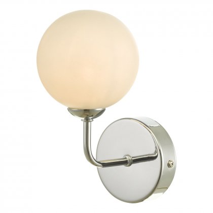 Feya 1 Light Wall Light Polished Chrome Opal Glass