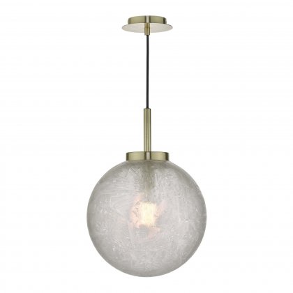 Avari 1 Light Pendant Satin Brass And Clear Frosted Glass