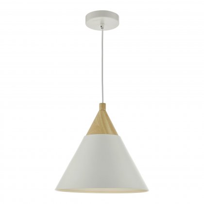 Ilory 1 Light Pendant Ivory And Natural Wood