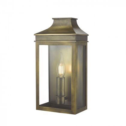 Vapour Coach Lantern Wall Light Weathered Brass IP44