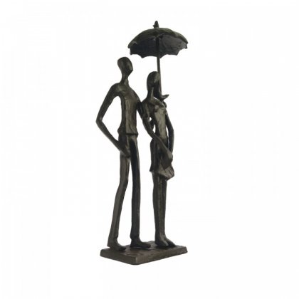 Elur Iron Figurine Umbrella Couple Standing 25cm