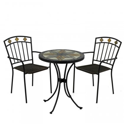 Exclusive Garden Montilla 60cm Bistro Table with 2 Malaga Chairs