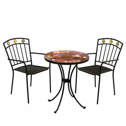 Exclusive Garden Ondara 60cm Bistro Table with 2 Malaga Chairs