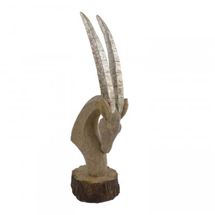 Elur Carved Wood Effect Oryx Head 53cm