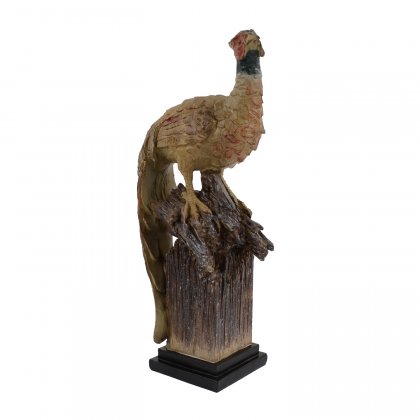 Elur Carved Wood Effect Pheasant 37cm