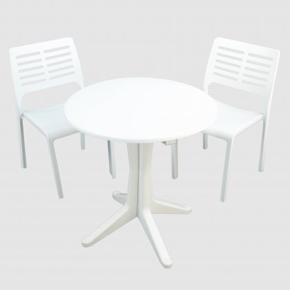 Trabella Levante Dining Table with 2 Mistral Chairs - White