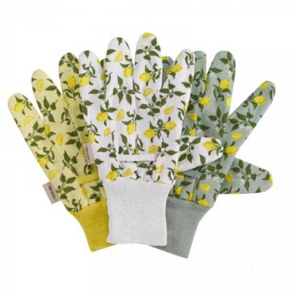 Briers Sicilian Lemon Cotton Grips Gloves Triple Pack Medium/8