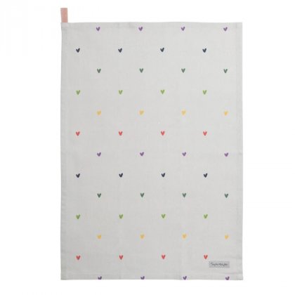 Sophie Allport Tea Towel - Hearts - Multicoloured
