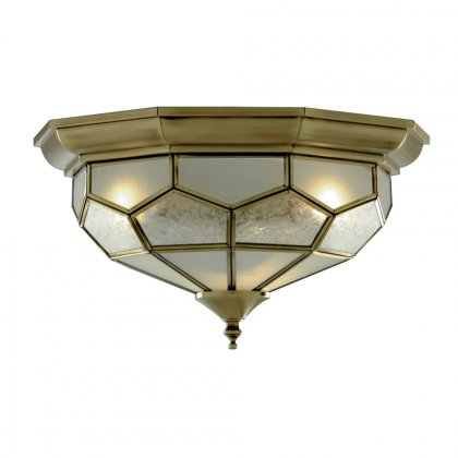 Searchlight Pisa II Flush Ant/Brass Leaded C/Ftg 29Cm