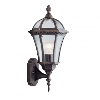 Searchlight Capri-1Lt Outdoor W/Bracket (Up Light),Rustic Brown,Clear Glass