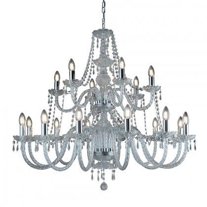 Searchlight Hale 18 Light Pendant Chrome Metal & Clear Crystal