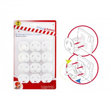 First Steps Socket Covers 3 Pin (Pack of 12)