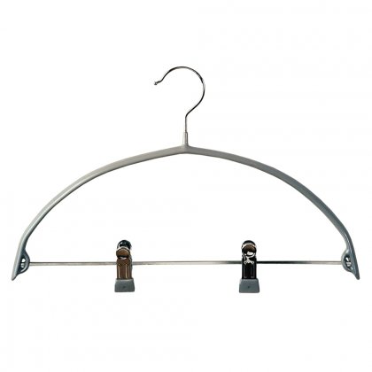 Ordinett  Anti-Slip Clothes Hanger With Clips - Silver