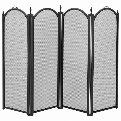 Manor Reproductions Dynasty 4 Fold Fireguard 64x84x21cm - Black