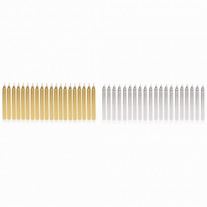 Premier Decorations Mini Candles 10cm (Pack of 20) - Assorted Gold/Silver