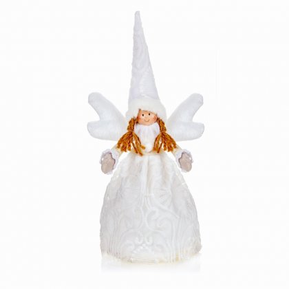 Premier Decorations White Lace Angel Tree Topper 35cm