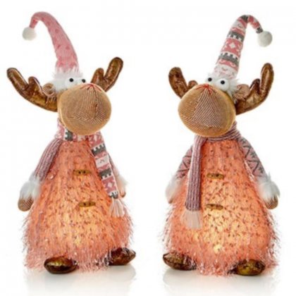 Premier Decorations Battery Operated Sitting Reindeer with LED Body 40cm - Assorted