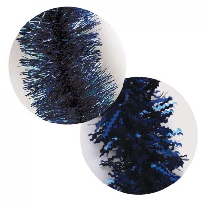 Festive Wonderland 2M Luxury Fine Cut & Matt Tinsel (Pack of 2) - Blue