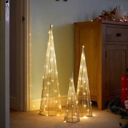 Three Kings Sparkly TreeBelisks (Set of 3) - Gold