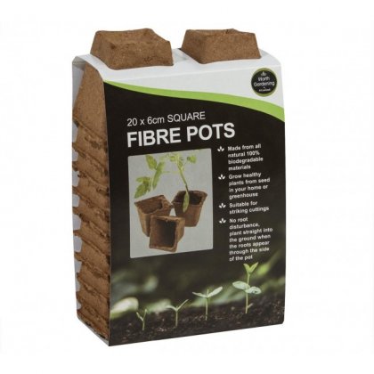 Garland 6cm Square Fibre Pots - Pack of 20