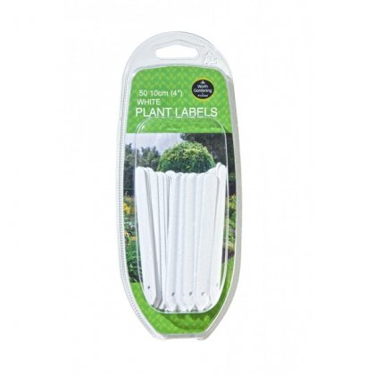 Garland 50 White Plant Labels - 10cm (4