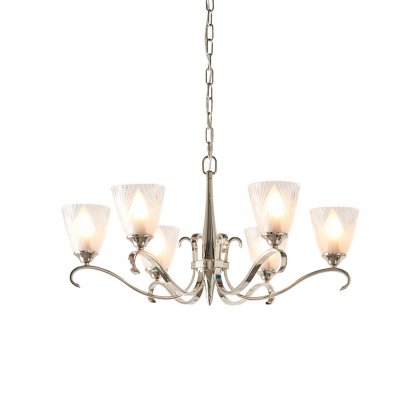 Endon Columbia nickel 6lt Pendant