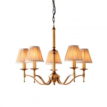 Endon Stanford antique brass 5lt Pendant