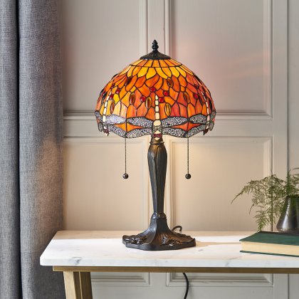 Dragonfly flame 2 light Table lamp