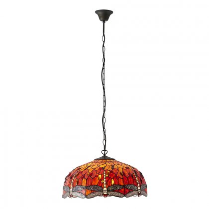 Dragonfly flame 3 light Pendant light