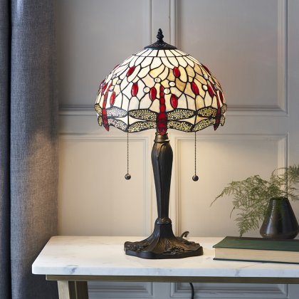 Dragonfly beige 2 light Table lamp