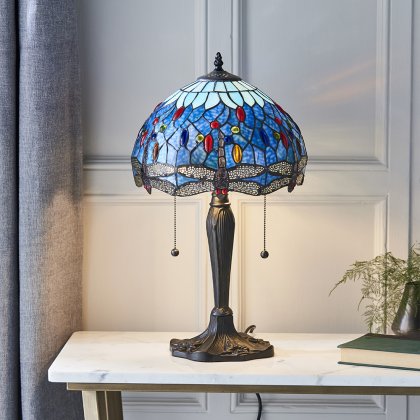 Dragonfly blue 2 light Table lamp