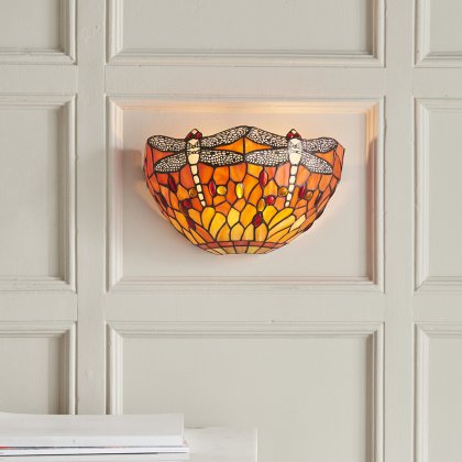 Dragonfly flame 1 light Wall light