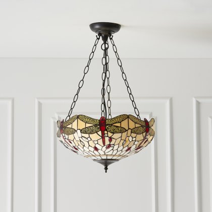 Dragonfly beige 3 light Pendant light