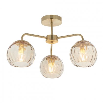 Dimple 3 Light Semi Flush Ceiling Light