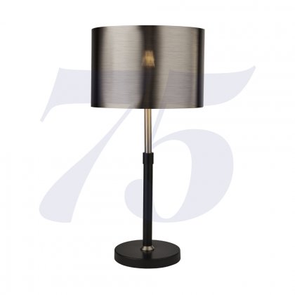 Searchlight Black And Chrome Table Lamp With Brushed Black Chrome Shade
