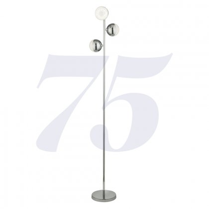 Searchlight Marbles 3 Light Floor Lamp Chrome With Crystal Sand
